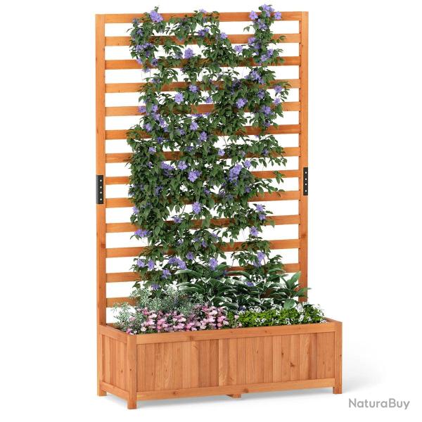 Jardini�re sur�lev�e avec treillis vertical 90 x 34 x 150 cm support solide et drainage efficace en