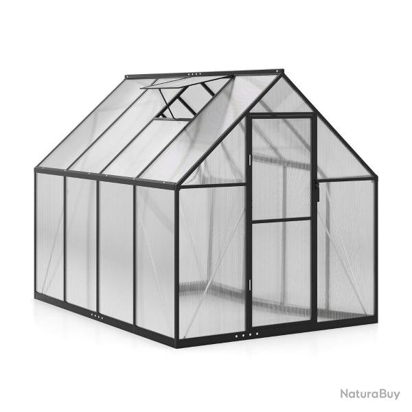 Serre de jardin avec acc�s pi�ton 250 x 190 x 195 cm grande capacit� avec lucarne pratique en PC tr