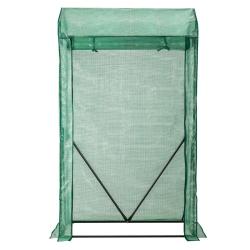 Serre de jardin 100 x 50 x 170 cm avec porte zipp&eacute;e enroulable r&eacute;sistance au vent ambiance cosy en