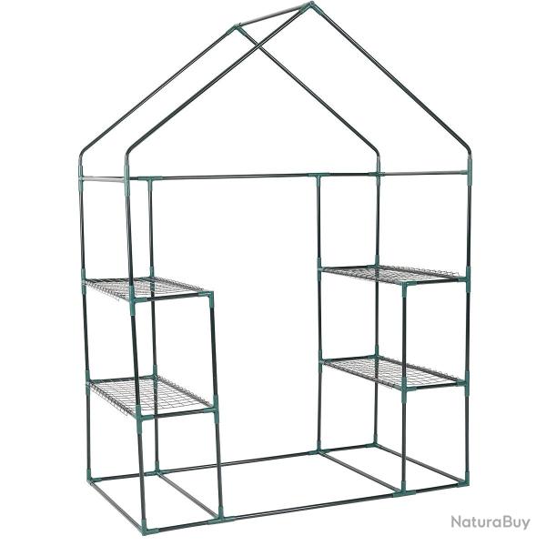 Mini serre de jardin 143 x 73 x 195 cm avec 6 �tag�res pratique et durable en PVC transparent 20_00