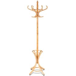 Porte manteau sur pieds 51 x 51 x 184 cm avec 12 crochets robustes design contemporain en bois natu