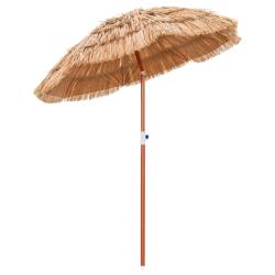 Parasol de terrasse inclinable 175 x 194 cm l&eacute;ger et portable style hawa&iuml;en en chaume naturel 20_00