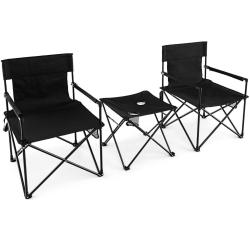 Lot de 2 chaises de camping pliantes 58,5 x 58,5 x 86 cm confort optimal et stabilit&eacute; renforc&eacute;e en