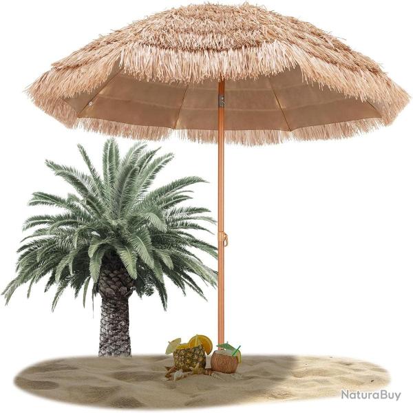 Parasol de jardin inclinable 220 x 213,5 cm protection solaire optimale ambiance tropicale style ha