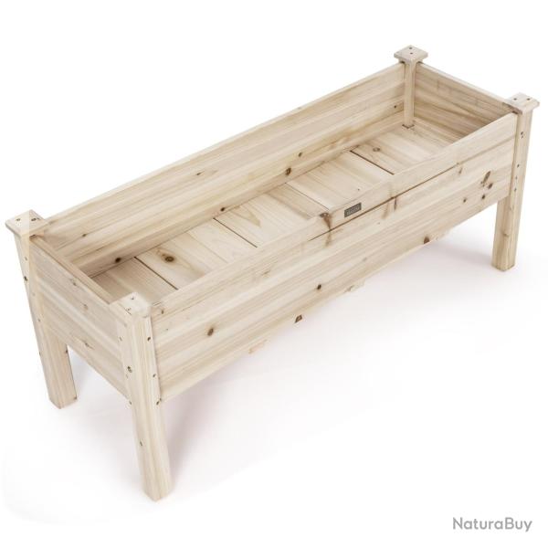 Jardini�re sur�lev�e carr�e 120 x 43,5 x 51 cm hauteur confortable avec 5 trous de drainage style m