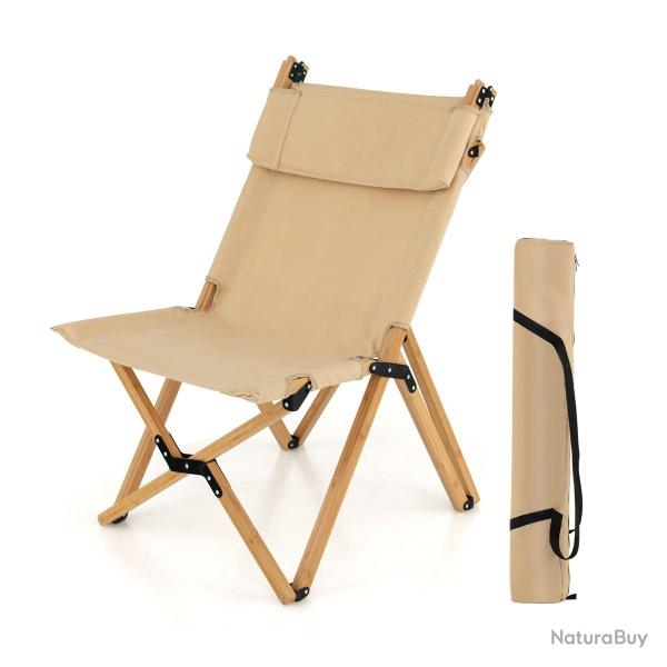 Chaise de camping pliante 80/83 x 52 x 86/100 cm avec dossier ajustable et sac de transport style n