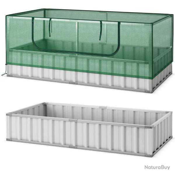 Lit de jardin sur�lev� et mini serre 173 x 89 x 30,5 cm durable contre la rouille et les intemp�rie