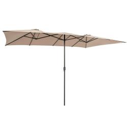 Parasol double face 426 x 265 x 260 cm avec manivelle et syst&egrave;me de ventilation style contemporain