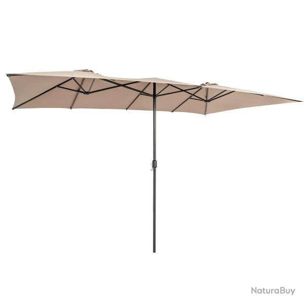 Parasol double face 426 x 265 x 260 cm avec manivelle et syst�me de ventilation style contemporain