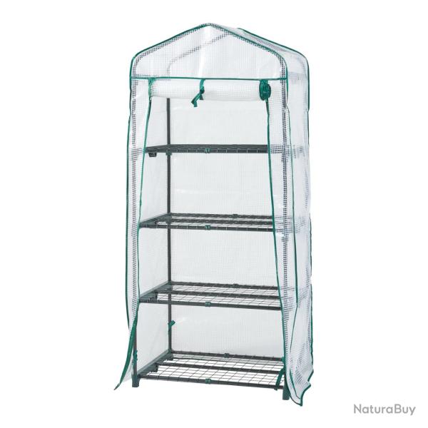 Serre de jardin � 4 niveaux 158 x 69 x 49 cm blanc 03_0010541