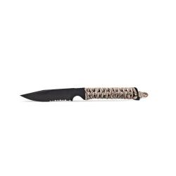 Couteau WILDSTEER - WILD TECH 4 - Lame noire avec serration - Manche paracorde Desert Camo