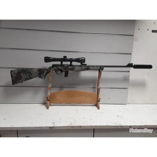 Carabine Rossi 8122 cal.22lr camo can.51cm + lunette 4x32 + silencieux