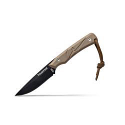Couteau WILDSTEER - TROLL - Lame noire - Manche Tactipr&egrave;ne Coyote