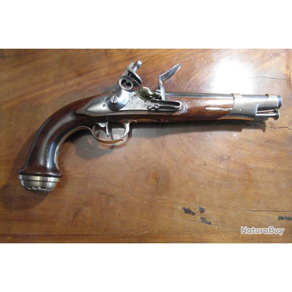 Beau rare pistolet de garde du corps du roi 1er mod�le de 1814 de Manufacture Rle de Maubeuge