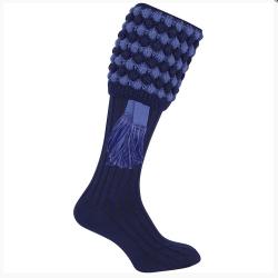 Chaussettes de chasse bleues avec garter