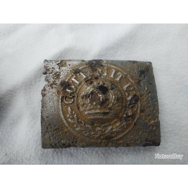 lot boucle de ceinture allemande ww1 +pointe casque mod 15