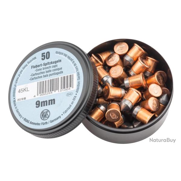 Bo�te de 50 cartouches 9 mm Flobert � balle Conique