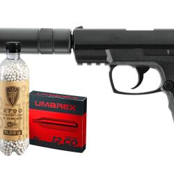 PACK COMBAT ZONE COP SK BBS 6MM CO2 2,0J + 2700 BBS 6MM EF BIO 0.25G ET 5 CO2