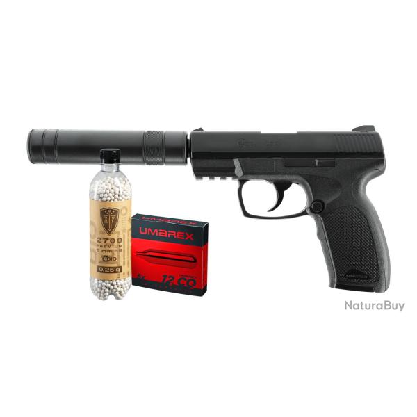 PACK COMBAT ZONE COP SK BBS 6MM CO2 2,0J + 2700 BBS 6MM EF BIO 0.25G ET 5 CO2