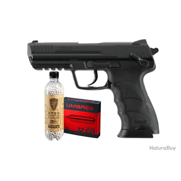 PACK HK45 BBS 6MM CO2 2,0J + 2700 BBS 6MM EF BIO 0.25G ET 5 CO2