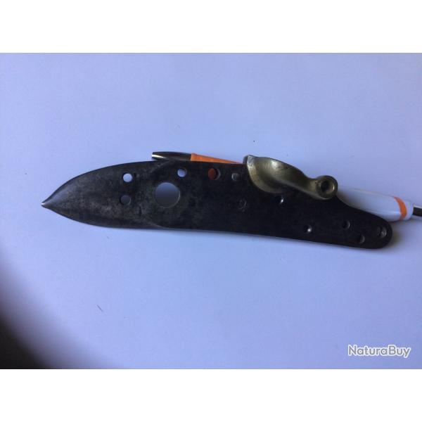 VENDU PAR LE-CUIRASSIER PLATINE VIDE+BASSINET  FUSIL A SILEX MODELE AN9 -1777-DRAGON -1822 D'ORIGINE