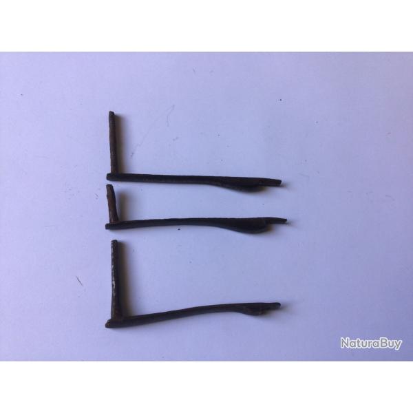VENDU PAR LE-CUIRASSIER LOT DE 3 �PINGLETTES FUSIL A SILEX MODELE AN9 -1777-DRAGON -1822 D'ORIGINE