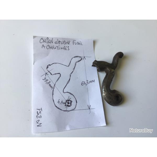 VENDU PAR LE-CUIRASSIER N�351 CHIEN GAUCHE DE  PLATINE FUSIL PERCUSSION ( CHEMINEES)