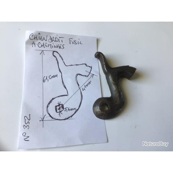 VENDU PAR LE-CUIRASSIER N�352 CHIEN DROIT DE  PLATINE FUSIL PERCUSSION ( CHEMINEES)