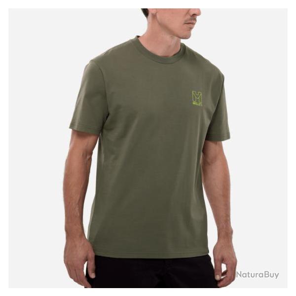Tee Shirt Homme en Coton Millet "CIMA� CLIMB TS SS M" XL Kaki