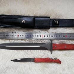 DAGUE 35 cm + Couteau pliant  avec etui