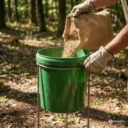 Lot de 10 agrainoirs gibier 30 L sans pied ni tr&eacute;mie