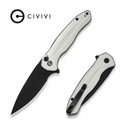 Couteau Civivi Kitefin Gray Lame Acier 14C28N Blk Manche Aluminum Button Lock IKBS CIVC240912