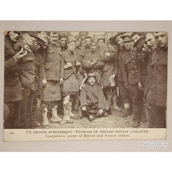 Carte photo soldat fran�ais et anglais guerre 14/18 WW1