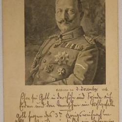 Carte postal KAISER Guillaume II guerre 14/18 WW1
