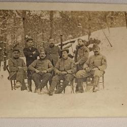 Photo groupe de soldats Fran&ccedil;ais hiver 15/16 WW1