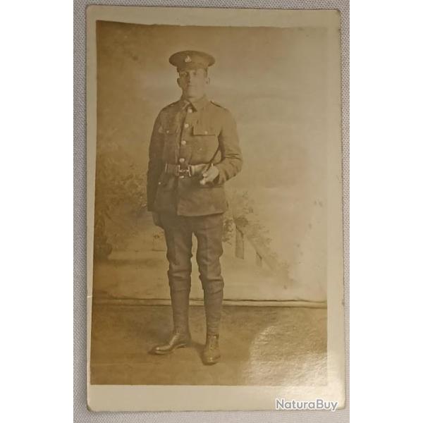 Carte photo soldat Anglais tenue sortie guerre 14/18 WW1