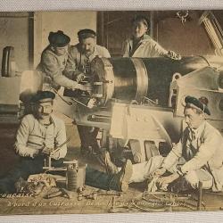 Carte postal marins nettoyage canon gros calibre guerre 14/18 WW1