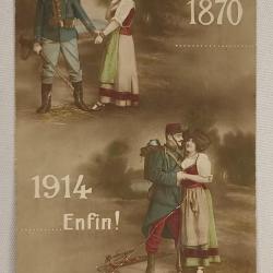 Carte postal souvenir Alsace guerre 1870 /1914 WW1