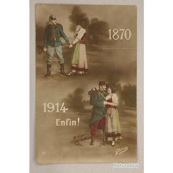 Carte postal souvenir Alsace guerre 1870 /1914 WW1