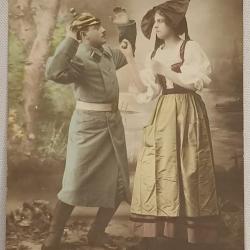 Carte postal soldat Prussien Alsacienne humoristique 14/18