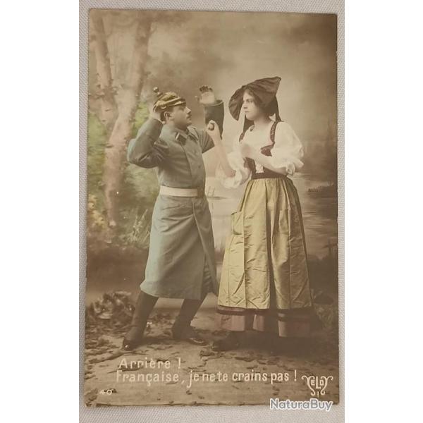 Carte postal soldat Prussien Alsacienne humoristique 14/18