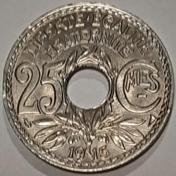 RARE Monnaie France 25 centimes Lindauer 1915 Centimes Soulign&eacute;