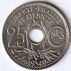 Monnaie France 25 centimes Lindauer Maillechort avec points avant et apr&egrave;s la date 1940 Qualit&eacute;