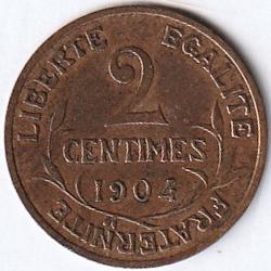 PIECE DE MONNAIE FRANCE 2 CENTIMES DUPUIS 1904 Paris