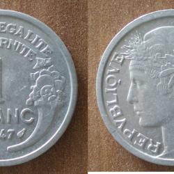 France 1 Franc 1947 Morlon Piece Aluminium De Francs