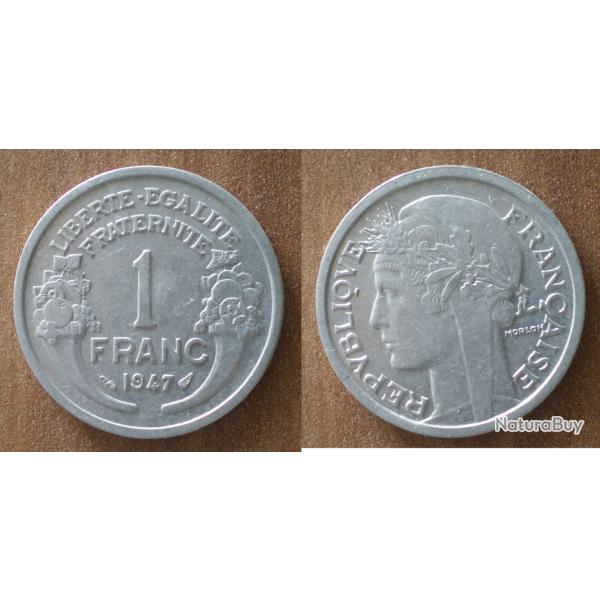 France 1 Franc 1947 Morlon Piece Aluminium De Francs