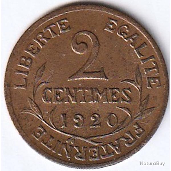 PIECE DE MONNAIE FRANCE 2 CENTIMES DUPUIS 1920 Paris