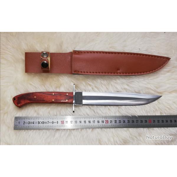 Dague de chasse type Bowie avec �tui en cuir