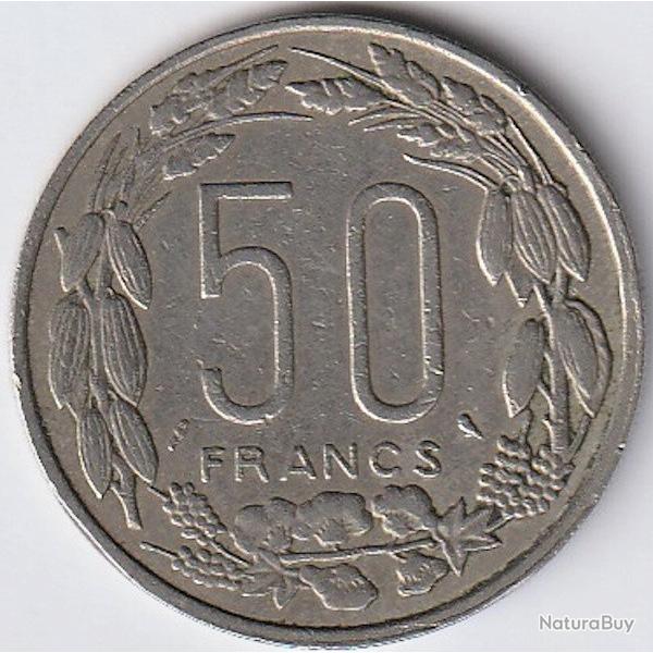 Pi�ce de Monnaie �tats de l'Afrique centrale 50 Francs 1961 Congo-Gabon-Tchad