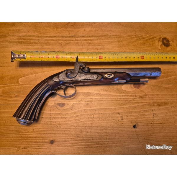 Tr�s beau Pistolet de voyage � percussion vers XIX -�me